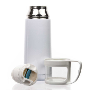 Termos pentru sublimare metal (otel 201) alb cu cana (350 ml). Photo 2